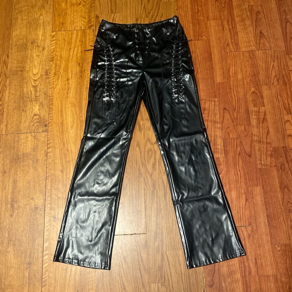Black Faux Leather Pants